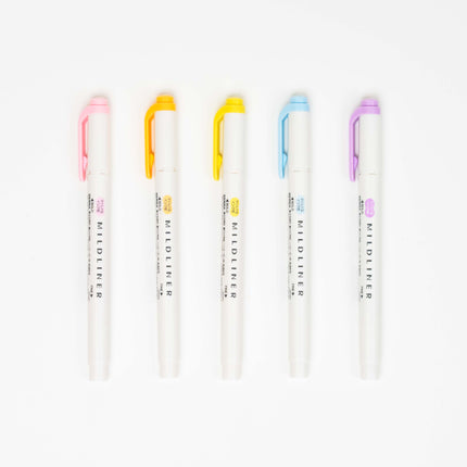 ZEBRA Mildliner Yasashisa Mild 5 Colors Set - ZenPop Japan Stationery Store