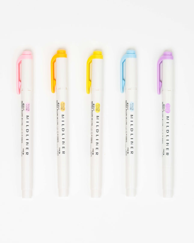 ZEBRA Mildliner Yasashisa Mild 5 Colors Set - ZenPop Japan Stationery Store