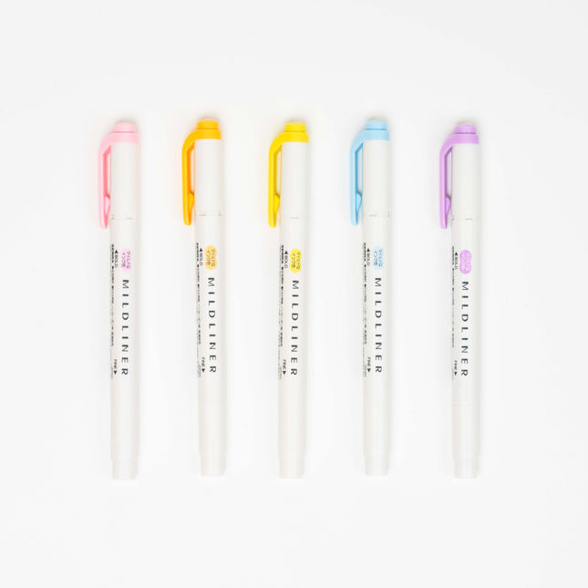 ZEBRA Mildliner Yasashisa Mild 5 Colors Set - ZenPop Japan Stationery Store