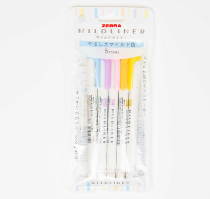 ZEBRA Mildliner Yasashisa Mild 5 Colors Set - ZenPop Japan Stationery Store
