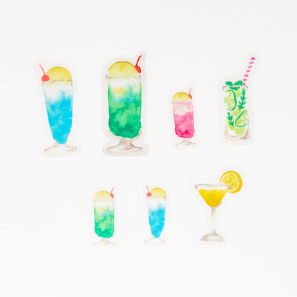 GREEN FLASH Kohaku Transparent Flake Sticker - ZenPop Japan Stationery Store