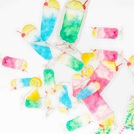 GREEN FLASH Kohaku Transparent Flake Sticker - ZenPop Japan Stationery Store