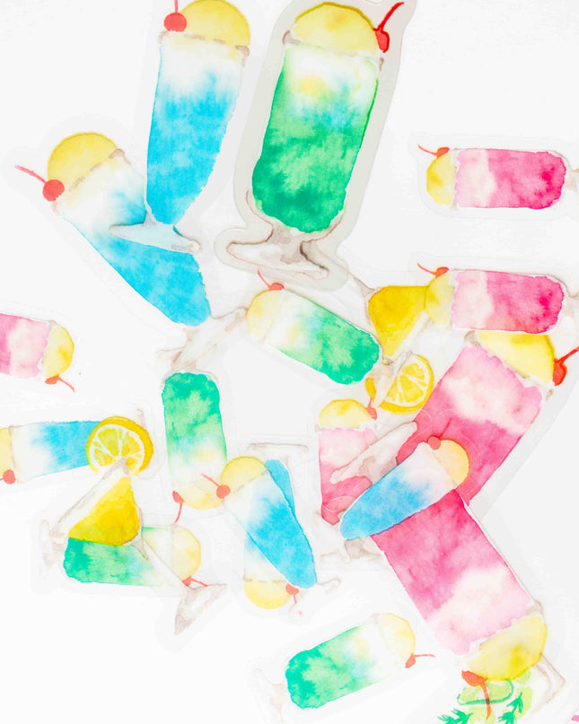 GREEN FLASH Kohaku Transparent Flake Sticker - ZenPop Japan Stationery Store