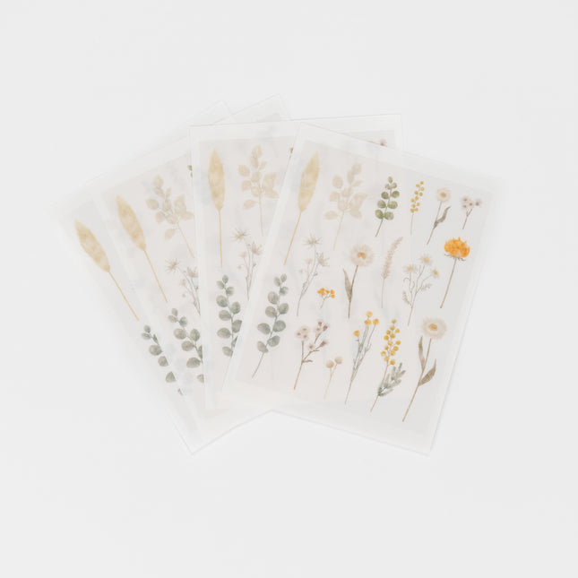 KYOWA SHIKO Tracing Die Cut Sticker Sheet - Dry Flower