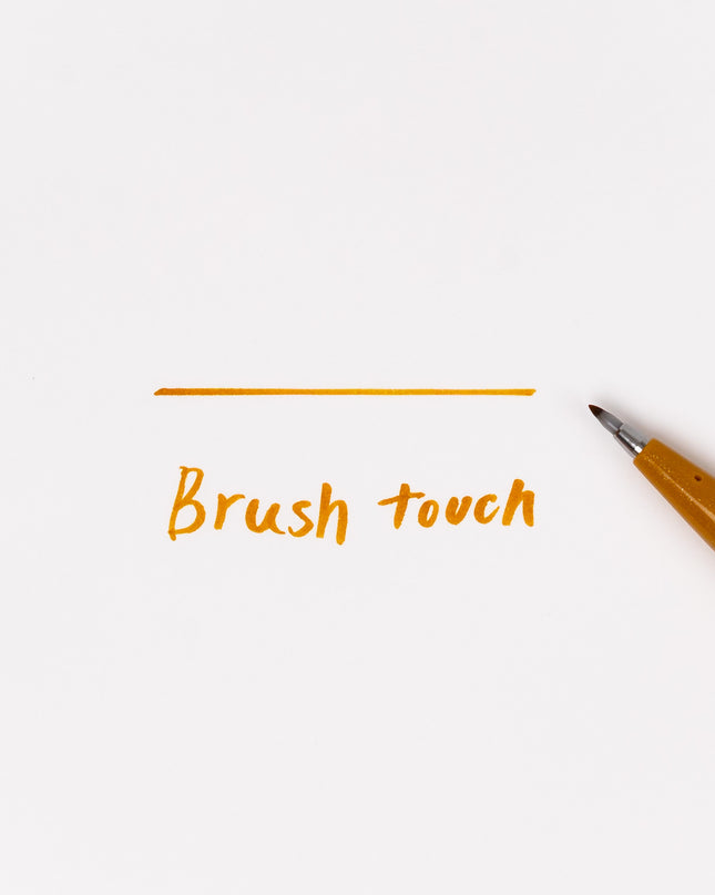 PENTEL Fudetouch Sign Pen Yellow Ochre - ZenPop Japan Stationery Store