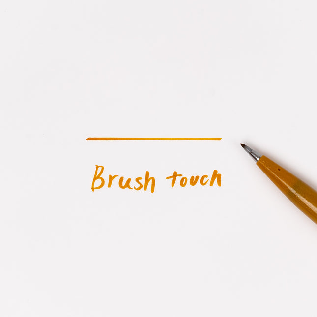 PENTEL Fudetouch Sign Pen Yellow Ochre - ZenPop Japan Stationery Store