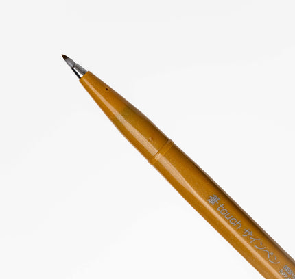 PENTEL Fudetouch Sign Pen Yellow Ochre - ZenPop Japan Stationery Store