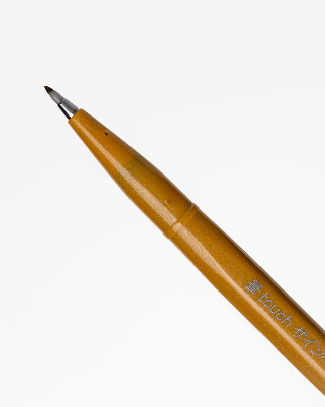 PENTEL Fudetouch Sign Pen Yellow Ochre - ZenPop Japan Stationery Store