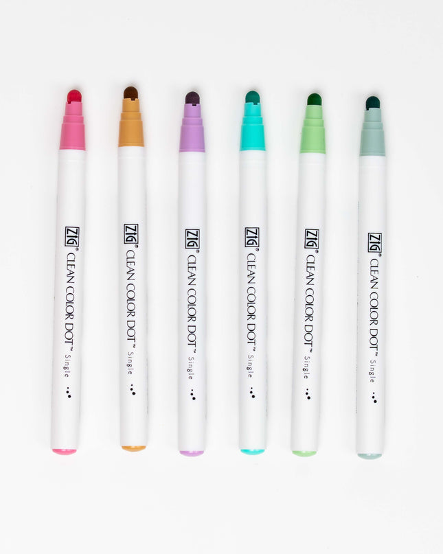 KURETAKE ZIG Clean Color Dot Mild Smoky Color 6pc set - ZenPop Japan Stationery Store