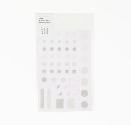 WORLD CRAFT Amie Sticker Grey - ZenPop Japan Stationery Store