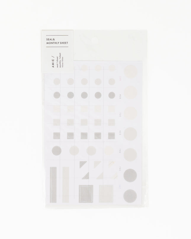 WORLD CRAFT Amie Sticker Grey - ZenPop Japan Stationery Store