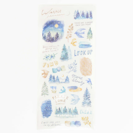 MIND WAVE Warble Sticker Navy - ZenPop Japan Stationery Store