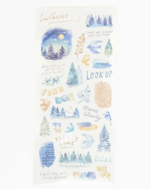 MIND WAVE Warble Sticker Navy - ZenPop Japan Stationery Store