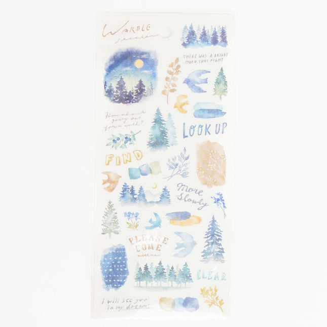 MIND WAVE Warble Sticker Navy - ZenPop Japan Stationery Store