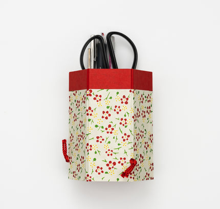 HAIBARA Hexagon Pen Case Plum Tree with stationery inside