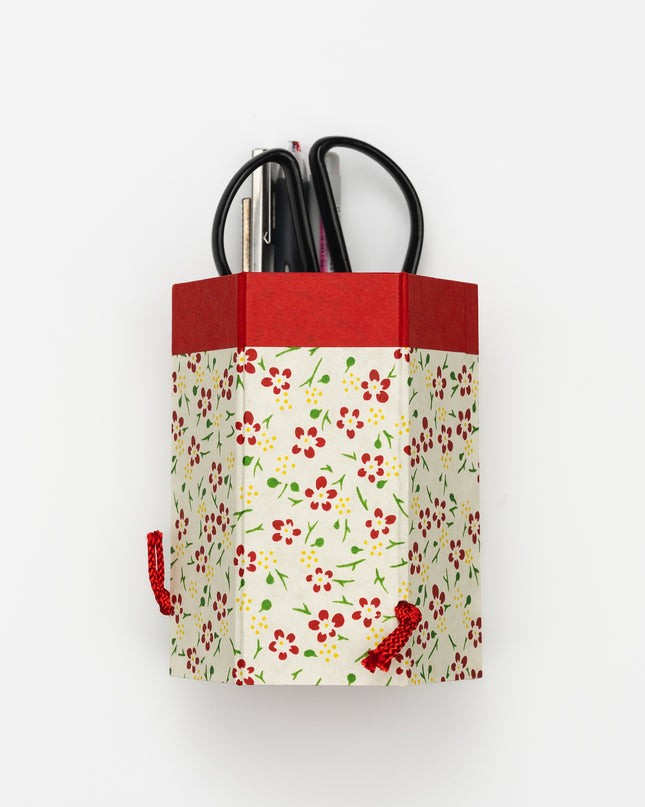 HAIBARA Hexagon Pen Case Plum Tree with stationery inside