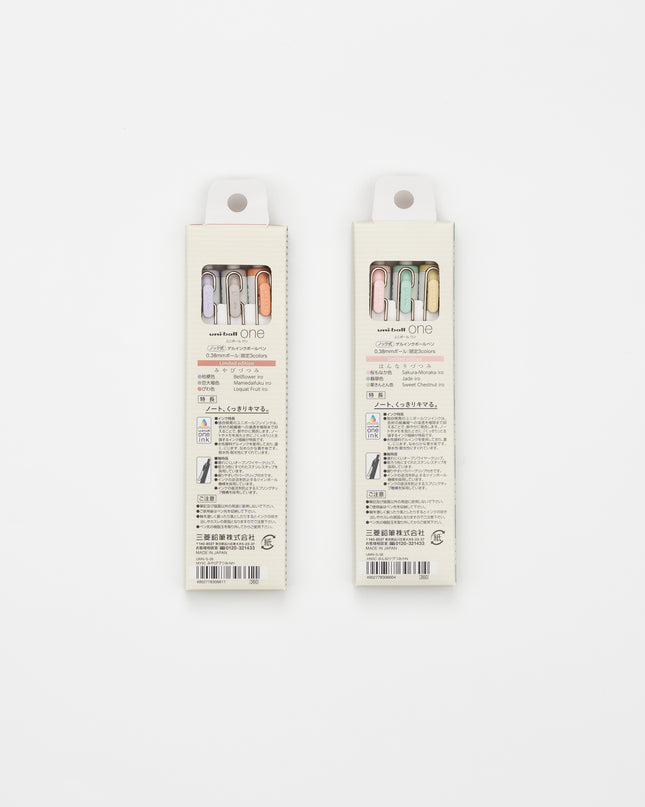 MITSUBISHI PENCIL Uni Ball One Wa-taste 3 Colors Set 0.38mm back