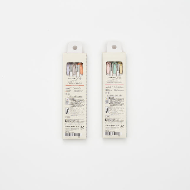 MITSUBISHI PENCIL Uni Ball One Wa-taste 3 Colors Set 0.38mm back