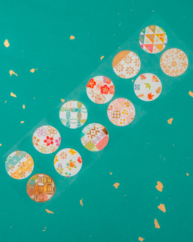 NB Gold Foil Sticker Sheet - Modern Japanese Motif