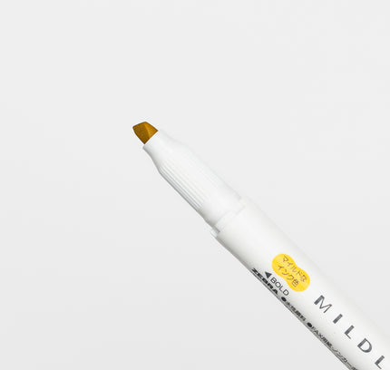 ZEBRA Mildliner Nagomi Mild 5 Colors Set yellow close up on bold tip