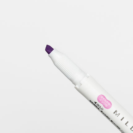 ZEBRA Mildliner Nagomi Mild 5 Colors Set purple close up on bold tip