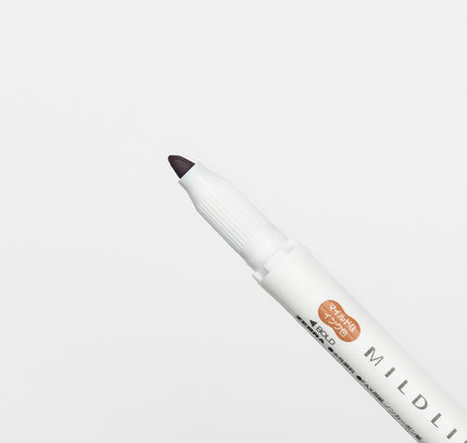 ZEBRA Mildliner Nagomi Mild 5 Colors Set brown close up on bold tip