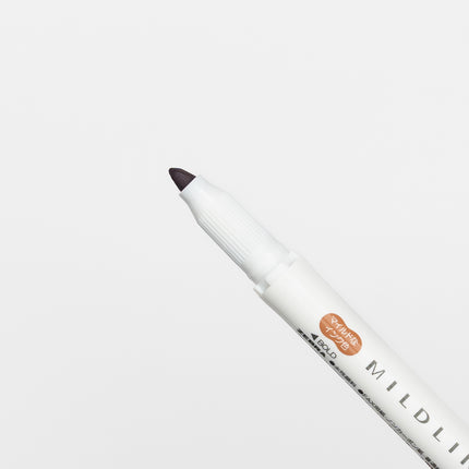 ZEBRA Mildliner Nagomi Mild 5 Colors Set brown close up on bold tip