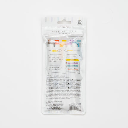 ZEBRA Mildliner Nagomi Mild 5 Colors Set back