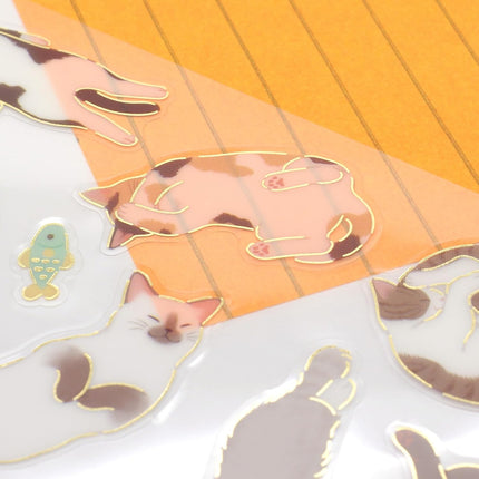 NB Foil Sticker Sheet - Rolling Cat close up