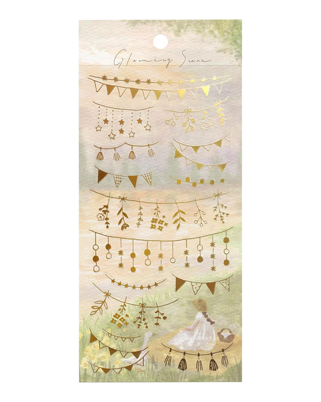 MIND WAVE Gleaming Scene Sticker – Gold Foil Sparkle