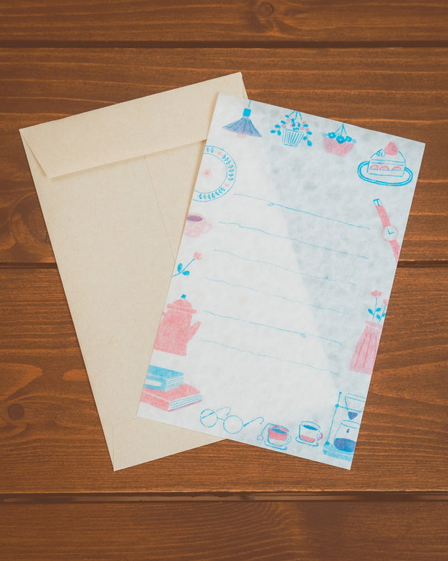 Mini letter set "Cafe" From Furukawashiko