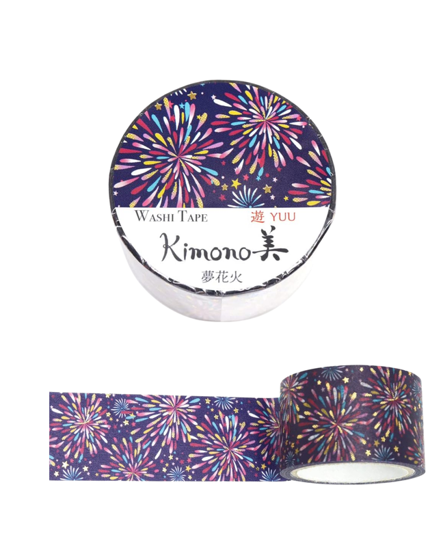 KAMIISO SANSYO Washi Tape 25mm – Kimono Beauty Dream Fireworks