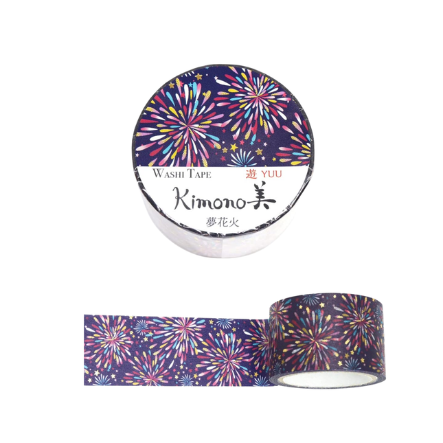 KAMIISO SANSYO Washi Tape 25mm – Kimono Beauty Dream Fireworks