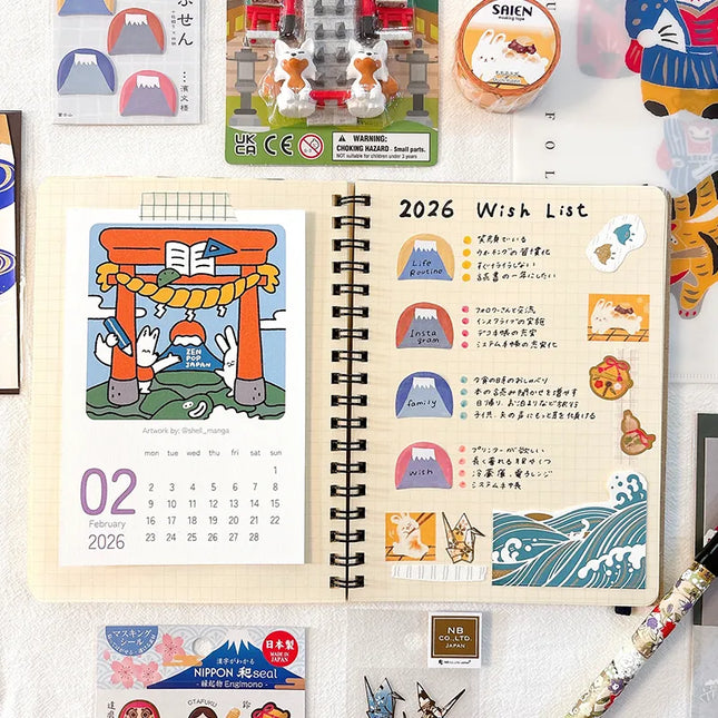 New Year Lucky Charms Box journal spread