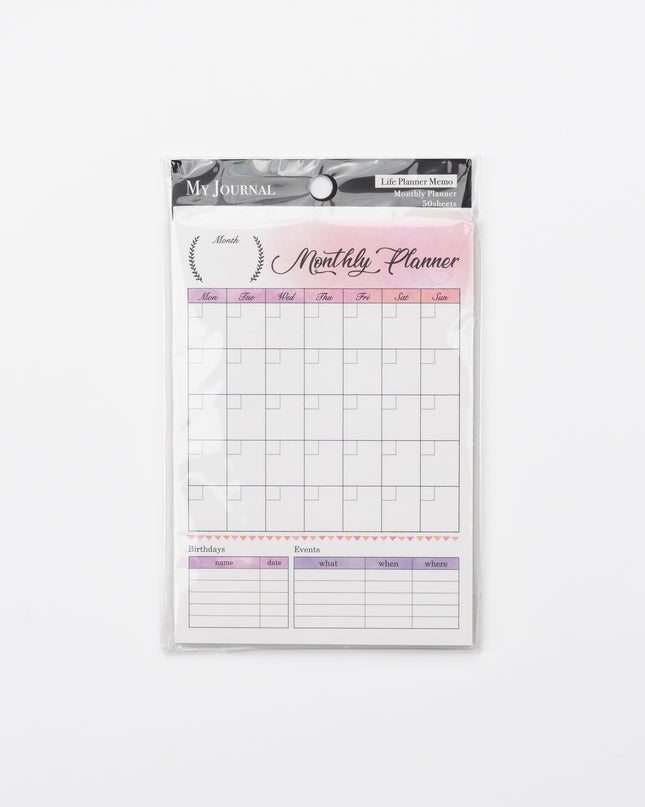 MY JOURNAL Life Planner Memo Monthly