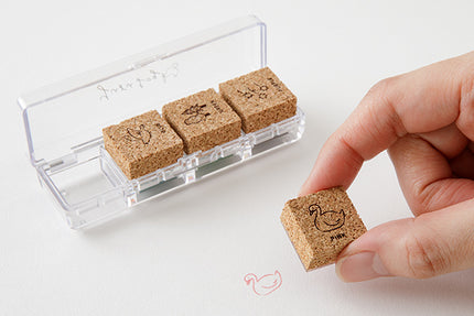 MIDORI Yuru Log Pre-inked Stamp (Cork Grip) - Forest