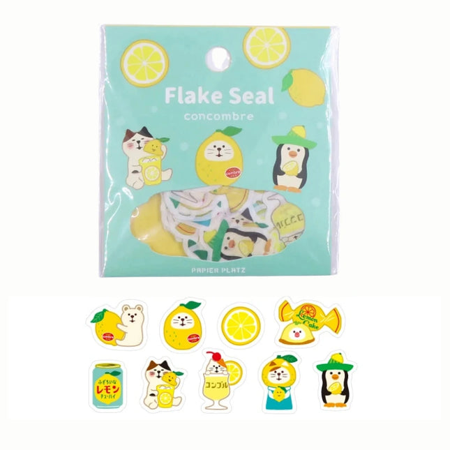 PAPIER PLATZ Concombre Flake Sticker lemon