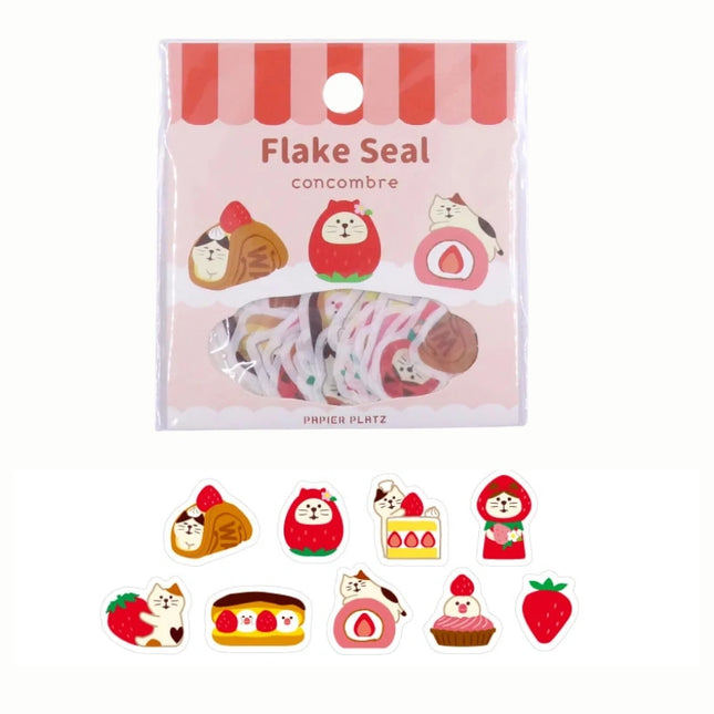 PAPIER PLATZ Concombre Flake Sticker strawberry