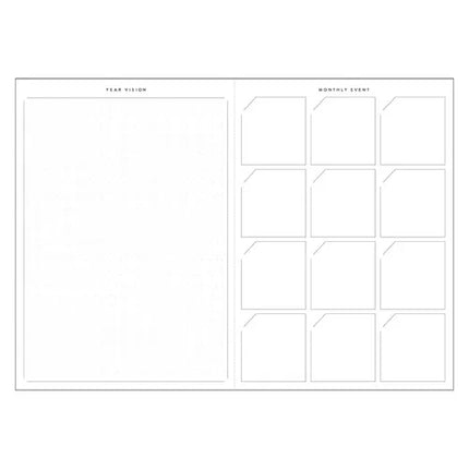 MARK'S Log Diary Date-free Weekly Planner inside weekly year vision and monthly event