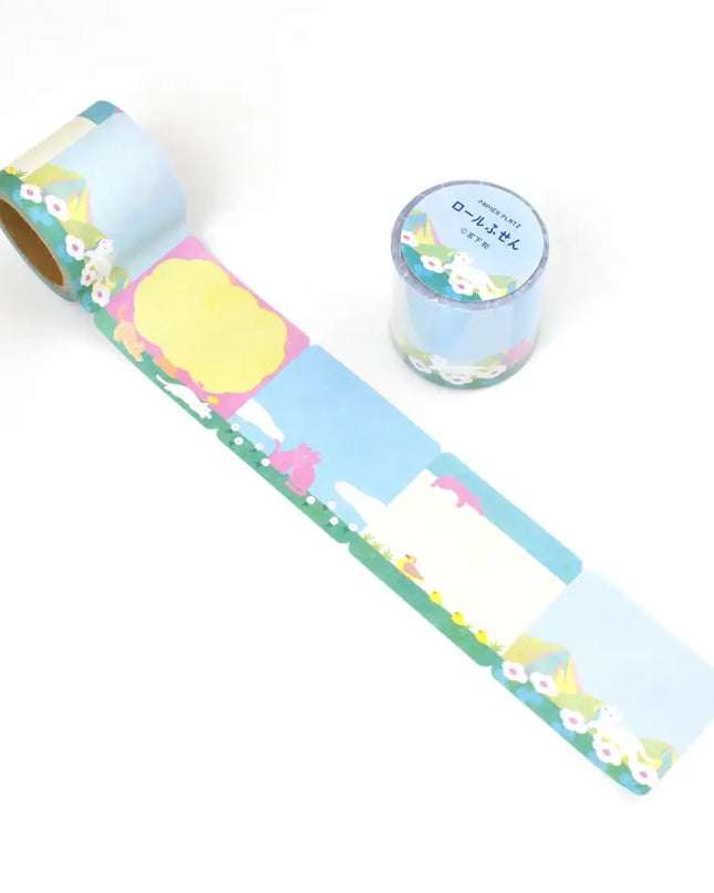 PAPIER PLATZ x Miyashita Nodoka Roll Sticky Note Relaxing walk with cats