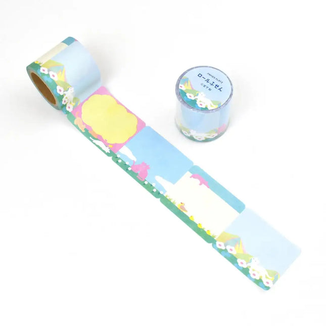 PAPIER PLATZ x Miyashita Nodoka Roll Sticky Note Relaxing walk with cats