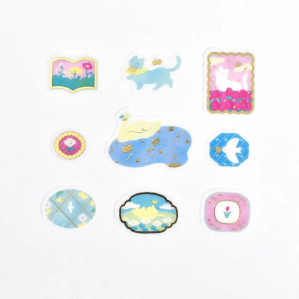 PAPIER PLATZ x Miyashita Nodoka Designer’s Flake Sticker relaxing cat