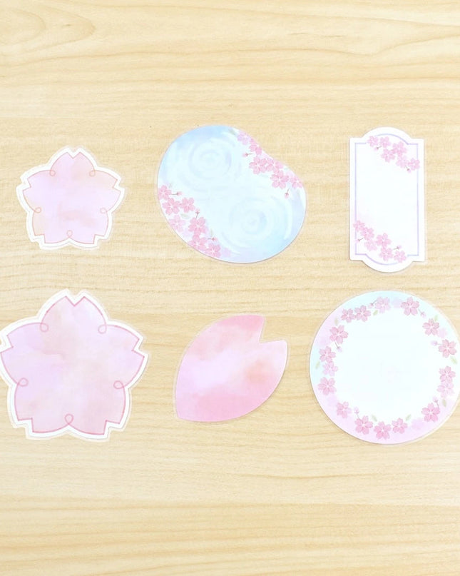 PAPIER PLATZ Flake Sticky Note Sakura illustrated by Natsunoka
