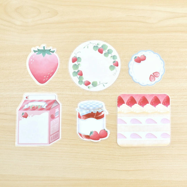 PAPIER PLATZ Flake Sticky Note Strawberry illustrated by Natsunoka