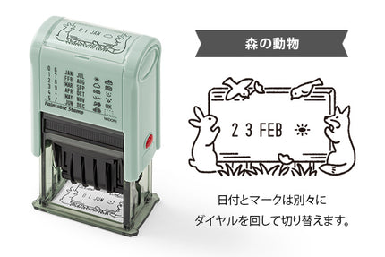 MIDORI Rotating Date Stamp Forest Animals
