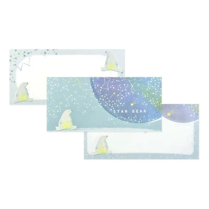 FRONTIA Japanese Memo Pad (Ippitsu-sen) - Polar Bear and Starry Sky (MP-529)