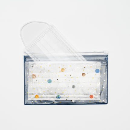 RYURYU Mask Case Navy with masks