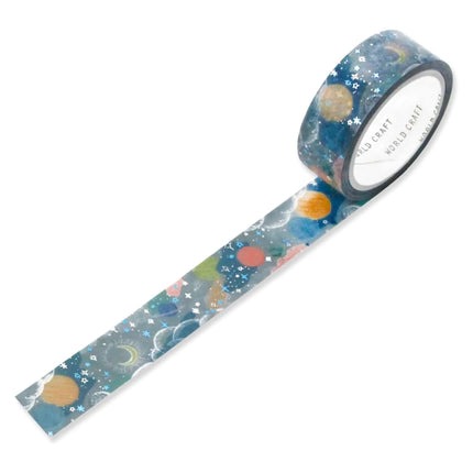 WORLD CRAFT Kirakira Masking Tape 15mm - Planets