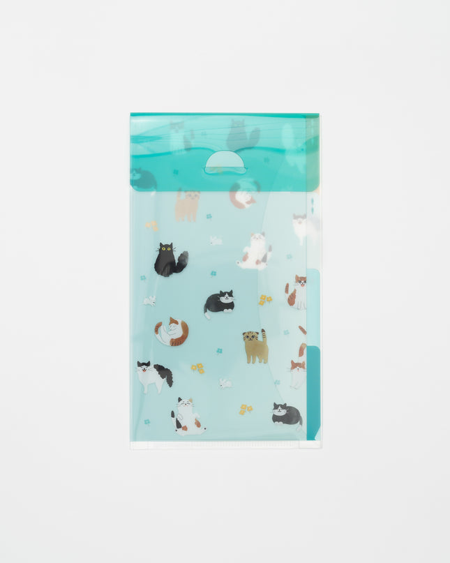MIDORI Cat 3 Pockets Clear-holder A5 Slim with Cover