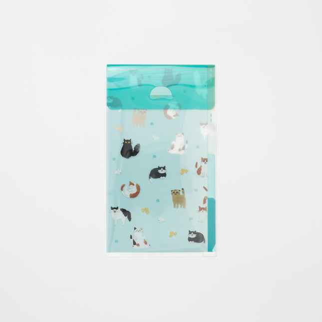 MIDORI Cat 3 Pockets Clear-holder A5 Slim with Cover
